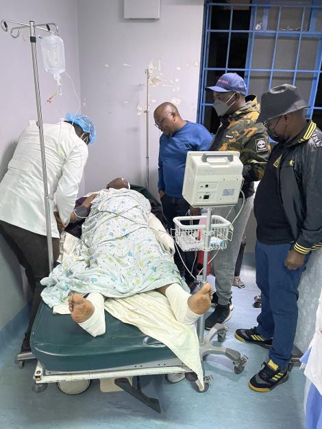 Dennis Itumbi being attended to at the Hospital on December 24, 2021.