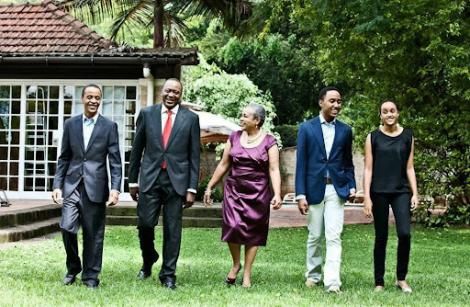 President Uhuru Kenyatta and First Lady Margaret Kenyatta and Their Kids
