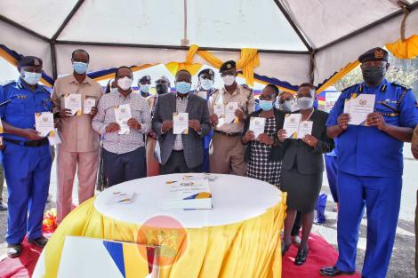 CS Fred Matiang'i during the launch of a manual of guidelines on election security management on Saturday February 5, 2022