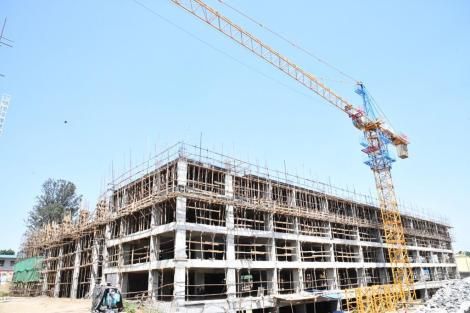 NMS Houses that are under construction in a Nairobi Estate