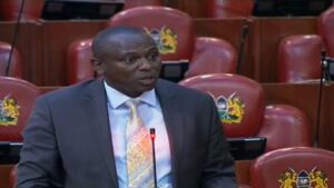 Kikuyu MP Kimani Ichungwa during the Universities (Amendment) Bill debate in Parliament on Thursday, February 17, 2022.