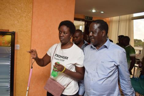 File image of Rosemary Odinga pictured with her father Raila Odinga