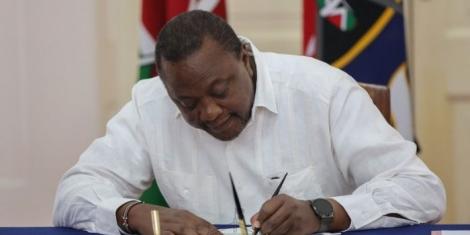President Uhuru Kenyatta on Monday at State House, Nairobi signed into law five parliamentary bills among them the 2022 Supplementary I Appropriation Bill (Supplementary Budget).
