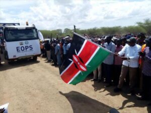 President Uhuru Kenyatta flags off Kenya's first crude oil from the Turkana oil fields on Sunday, June 3, 2018.