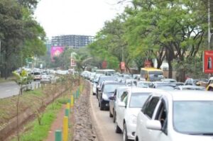 Motorists on a Rush- Hour Traffic Jam Along Busy Uhuru Highway in Nairobi. On October 17, â€Ž2019