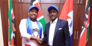 Former Nairobi Governor Mike Sonko joins the Azimio coalition and he is received by Wiper Leader Kalonzo Musyoka as a WDM-K life member on Friday, March 25, 2022.
