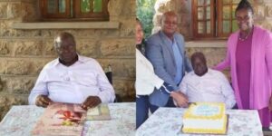 Images of the late Mwai Kibaki during his 90th birthday celebration at his home.