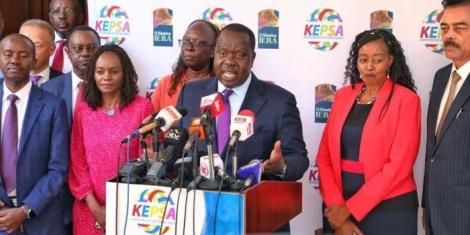Interior CS Fred Matiang'i addresses a meeting with KEPSA and the NDICCC on Monday, May 22, 2022.
