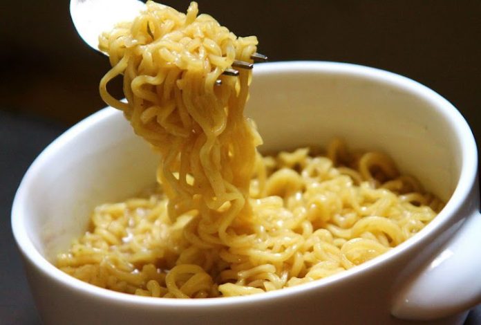 Noodles in a bowl