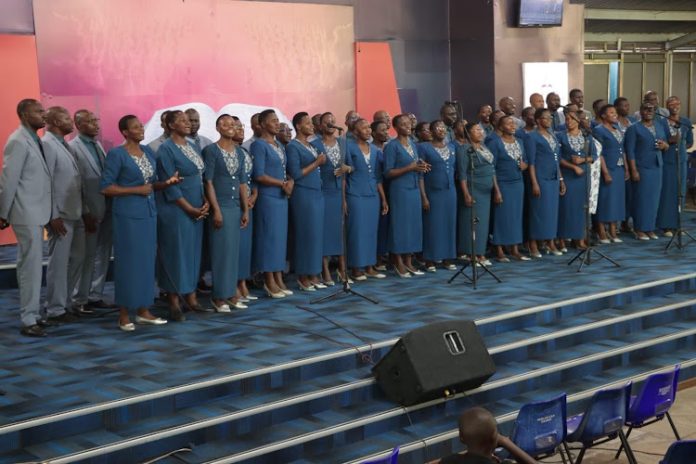 Mathare North evengelistic choir perfoming at Newlife SDA church.