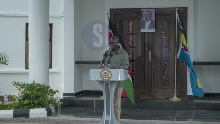 Deputy President RIgathi Gachagua speaking in Mombasa on June 26, 2024