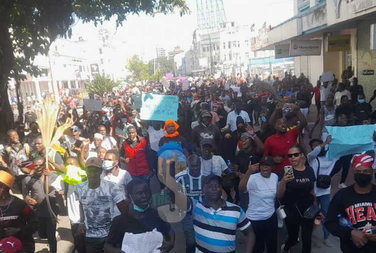 A group of anti-Finance Bill protesters demonstrate on Tuesday, June 25, 2024.