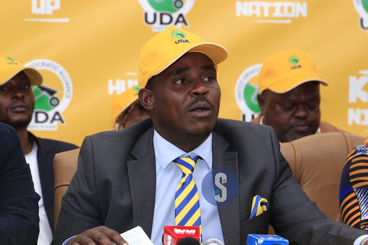 UDA Secretary General, Cleophas Malala during press conference at UDA offices on July 25, 2023.