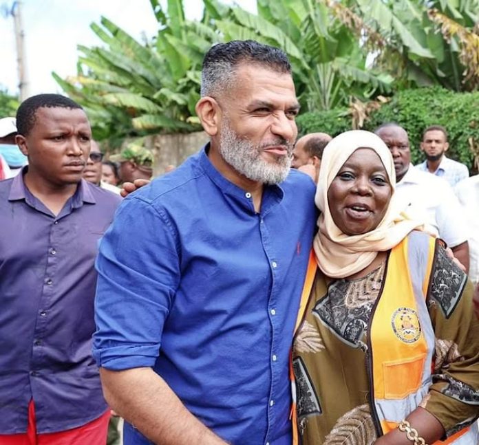 Mombasa governor Abdulswamad Nassir and Kadzandani MCA Fatma Kushe at Mbungoni in Nyali on Wednesday.