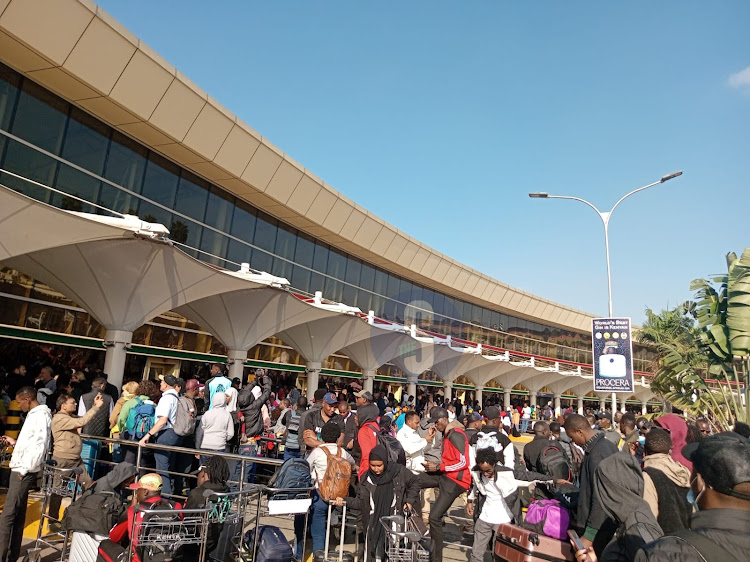 Scenes at JKIA after aviation workers went on strike over Adani deal on September 11, 2024.